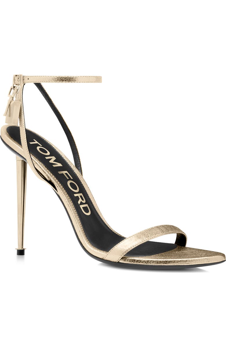 TOM FORD Padlock Sandal, Main, color, Pale Gold