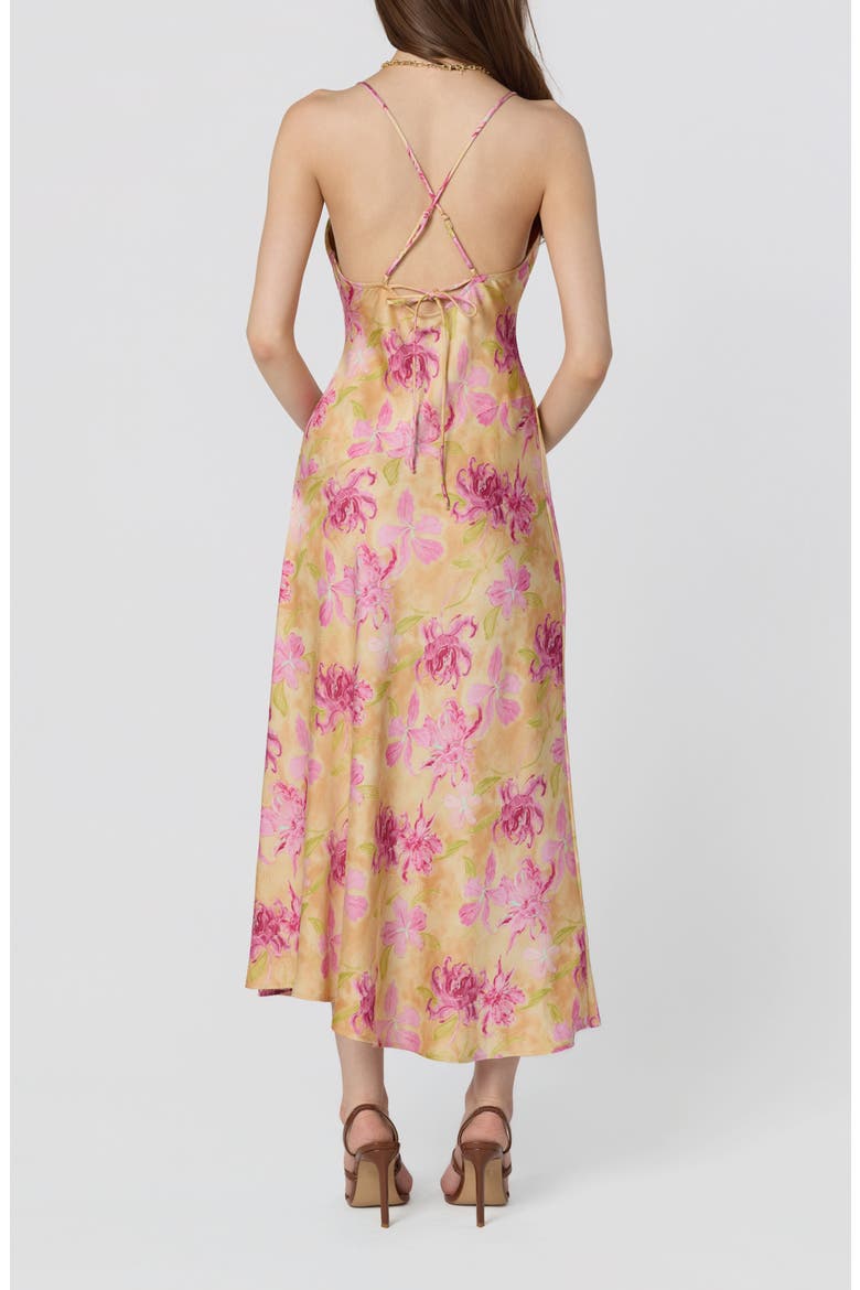 Cowl Neck Slipdress, Alternate, color, YLW PNK FL