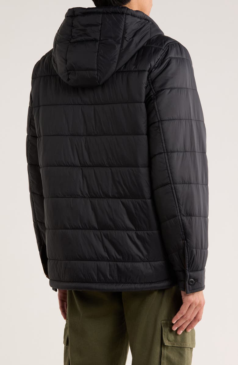 Hurley Kersta Plaid Reversible Hooded Jacket, Alternate, color, Black