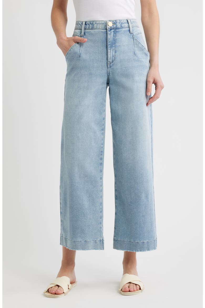 Wyatt Skyrise V-Pocket Ankle Wide Leg Jeans, Main, color, LIGHT BLUE ARTISANAL