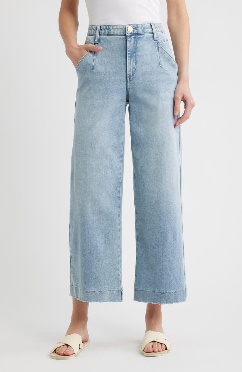 Wit & Wisdom Wyatt High Waist Ankle Wide Leg Jeans, Main, color, Light Blue Artisanal