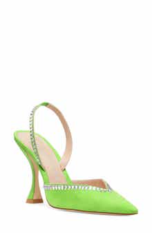 Stuart Weitzman Gemcut Curve Pointed Toe Slingback Pump