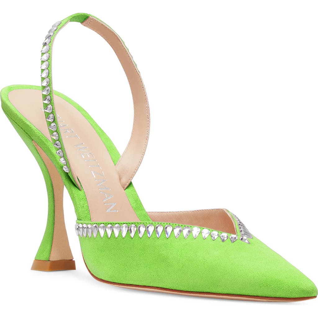 Stuart Weitzman Gemcut Curve Pointed Toe Slingback Pump