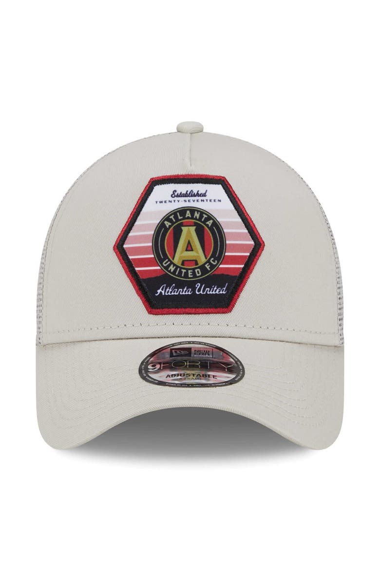 New Era Men's New Era Cream Atlanta United FC Established Patch 9FORTY A-Frame Trucker Adjustable Hat, Alternate, color, Cream