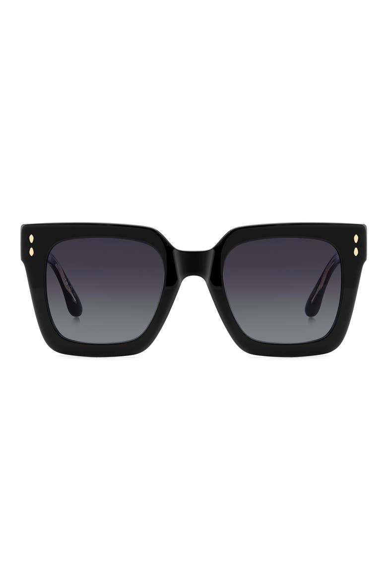 51mm Square Sunglasses, Main, color, BLACK/ DARK GREY SF