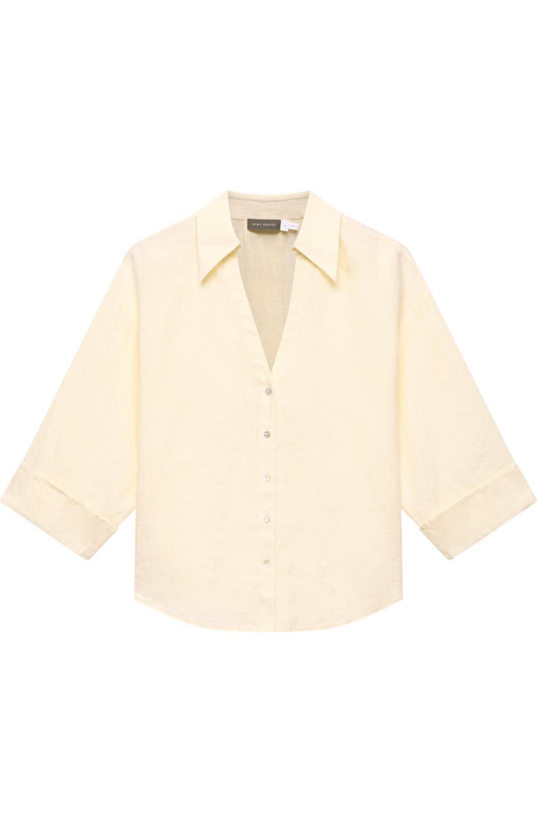 MINT VELVET Linen Resort Shirt, Alternate, color, Yellow