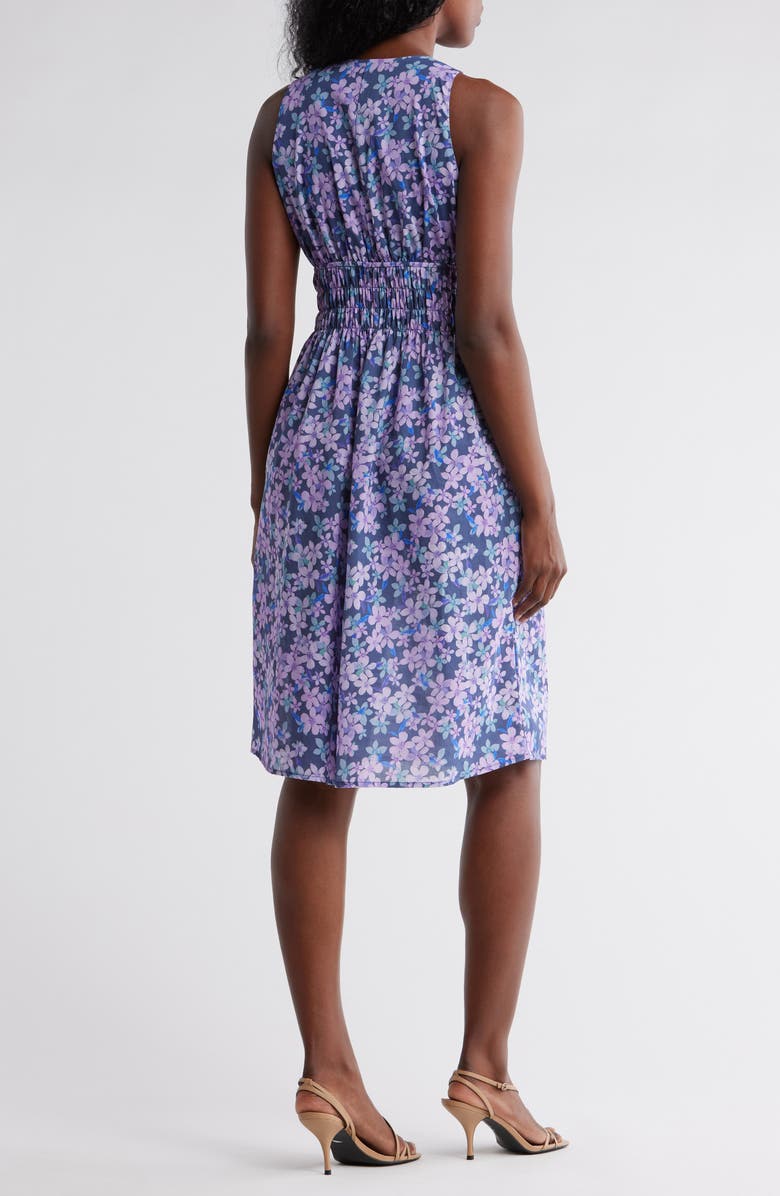 STITCHDROP Springwater Print Sleeveless Dress, Alternate, color, Navy