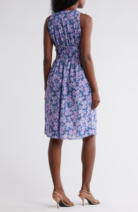 Springwater Print Sleeveless Dress