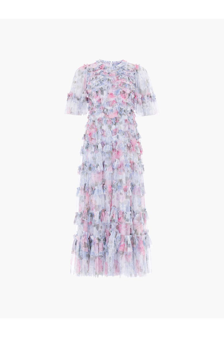 Camille's Garden Round Neck Dress, Alternate, color, Moonshine