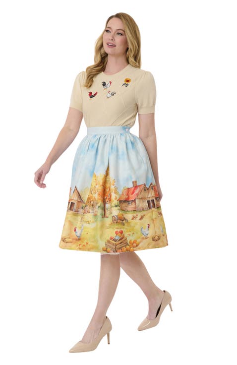 Printed Woven Gellar Skirt