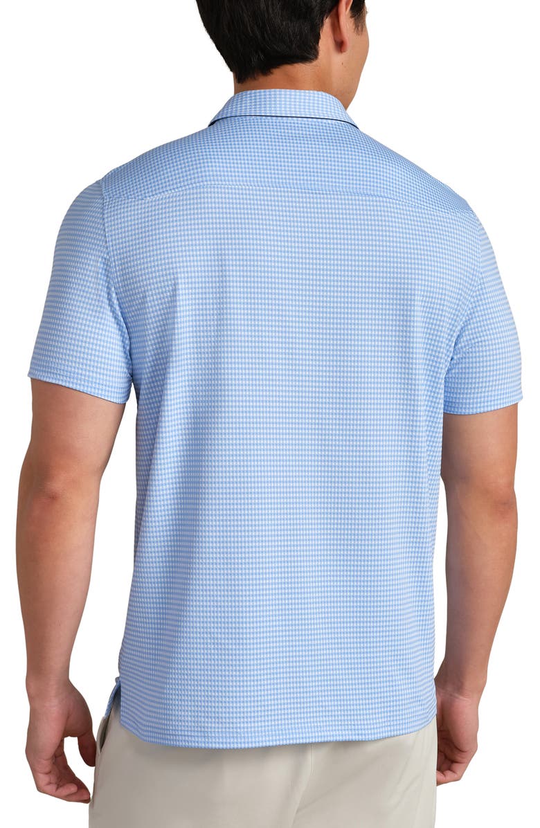 Rhone Commuter Slim Fit Performance Polo, Alternate, color, Light Blue Micro Gingham
