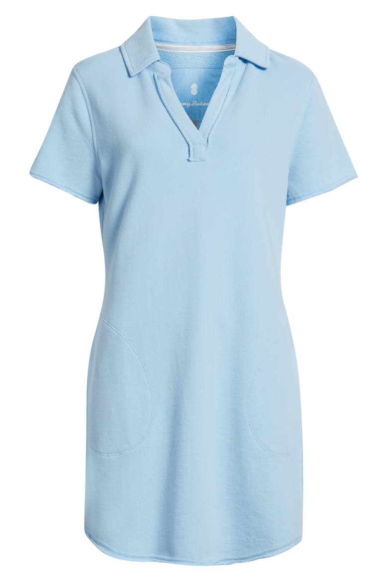 Marina Del Mar Cotton Brushed Fleece Minidress, Alternate, color, CHAMBRAY BLUE