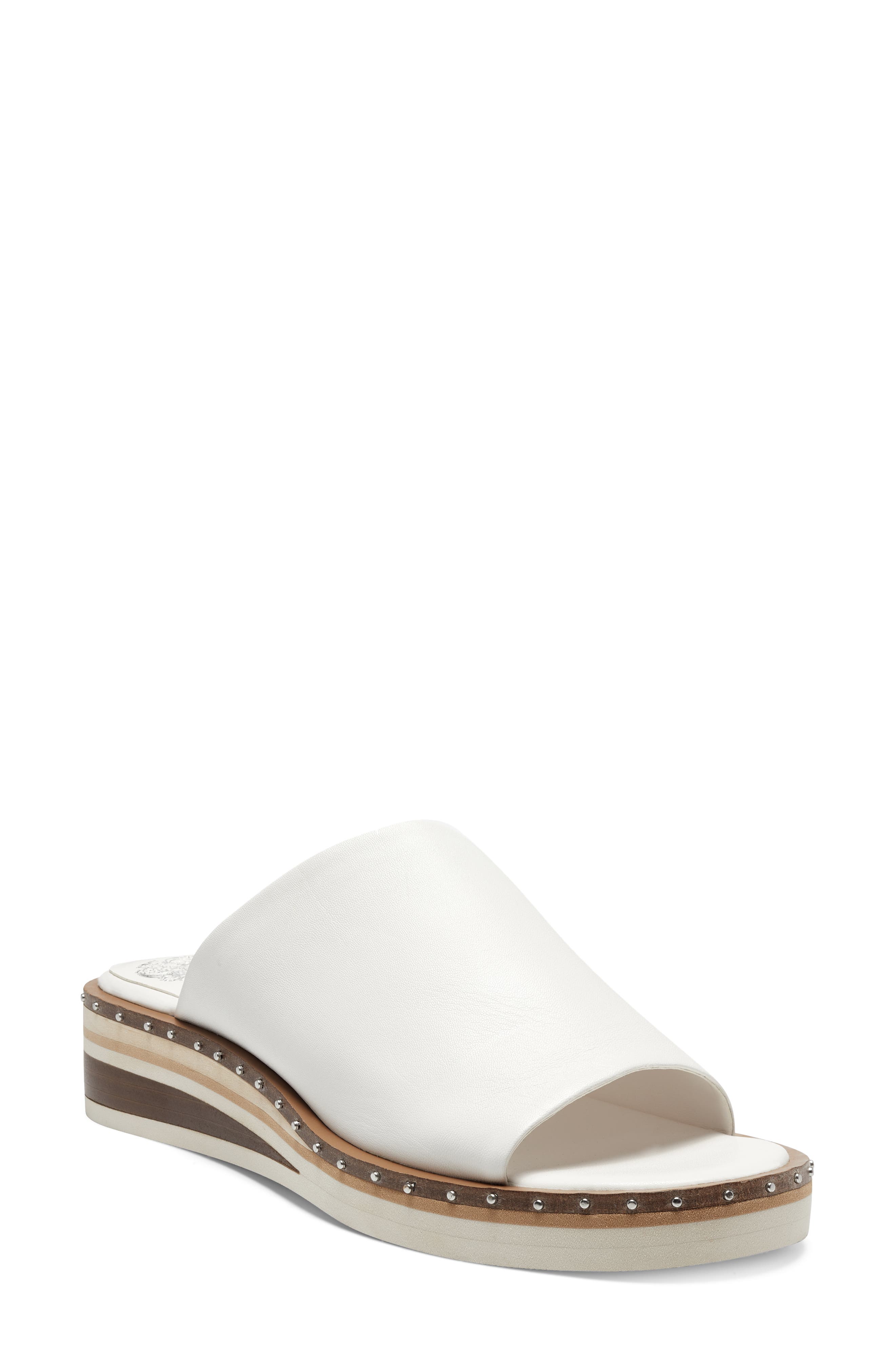 Meralda Wedge Slide Sandal, Main, color, WHITE SWAN
