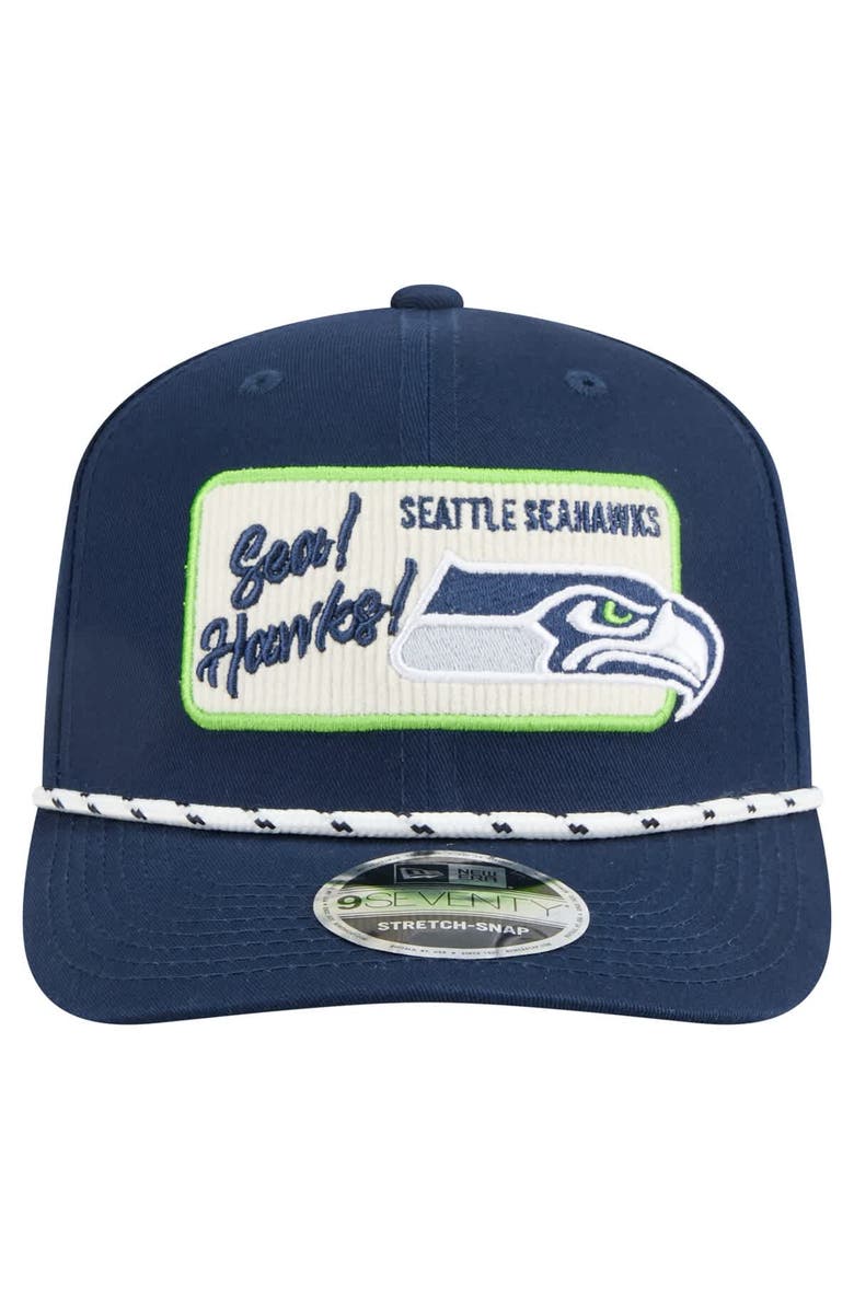 New Era Men's New Era College Navy Seattle Seahawks Chant 9SEVENTY Stretch-Snap Hat, Alternate, color, College Navy