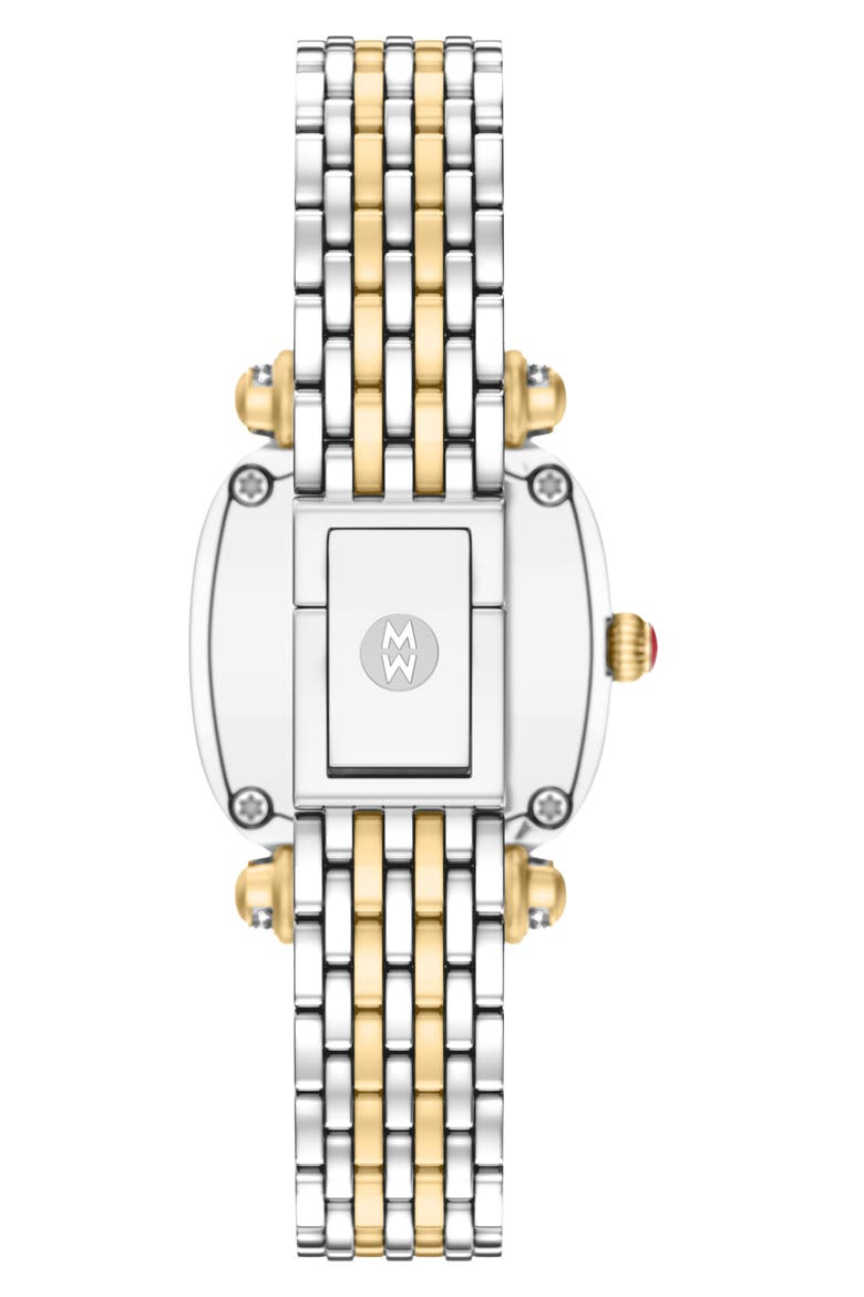 Mini Caber Isle Diamond & Mother-of-Pearl Two-Tone Bracelet Watch, 26mm x 28mm, Alternate, color, TWO TONE