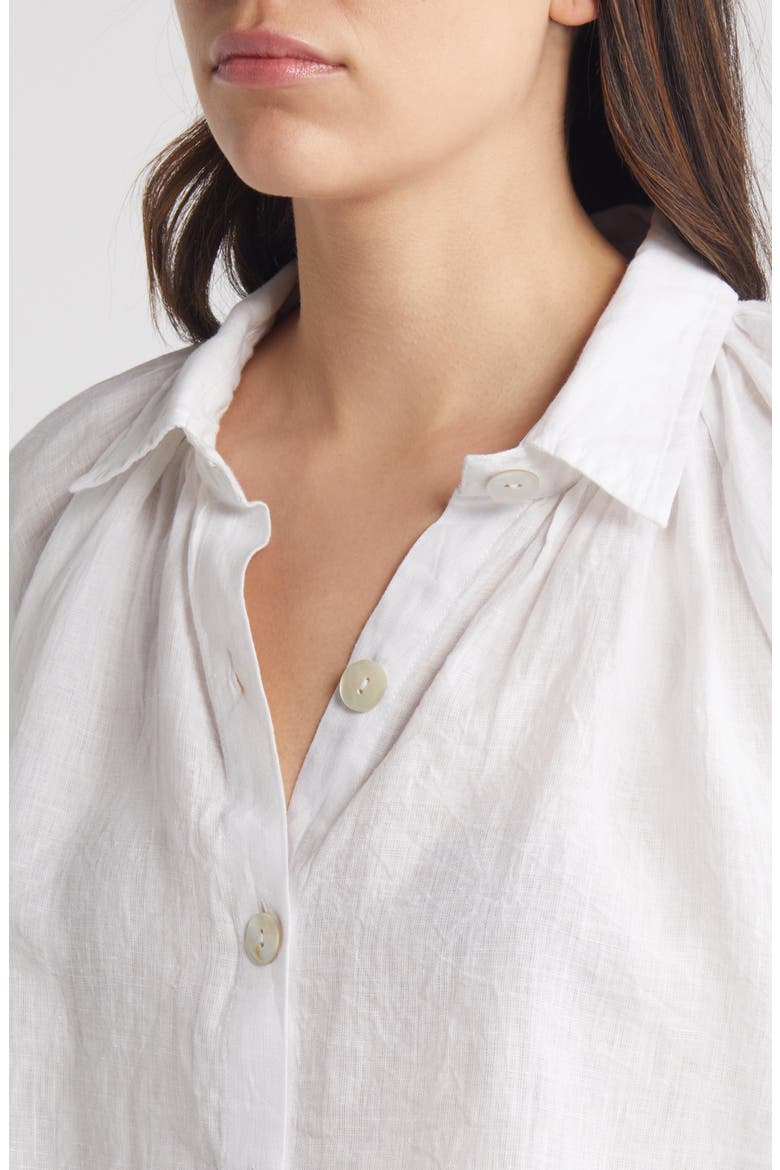 Negara Linen Button-Up Shirt, Alternate, color, WHITE