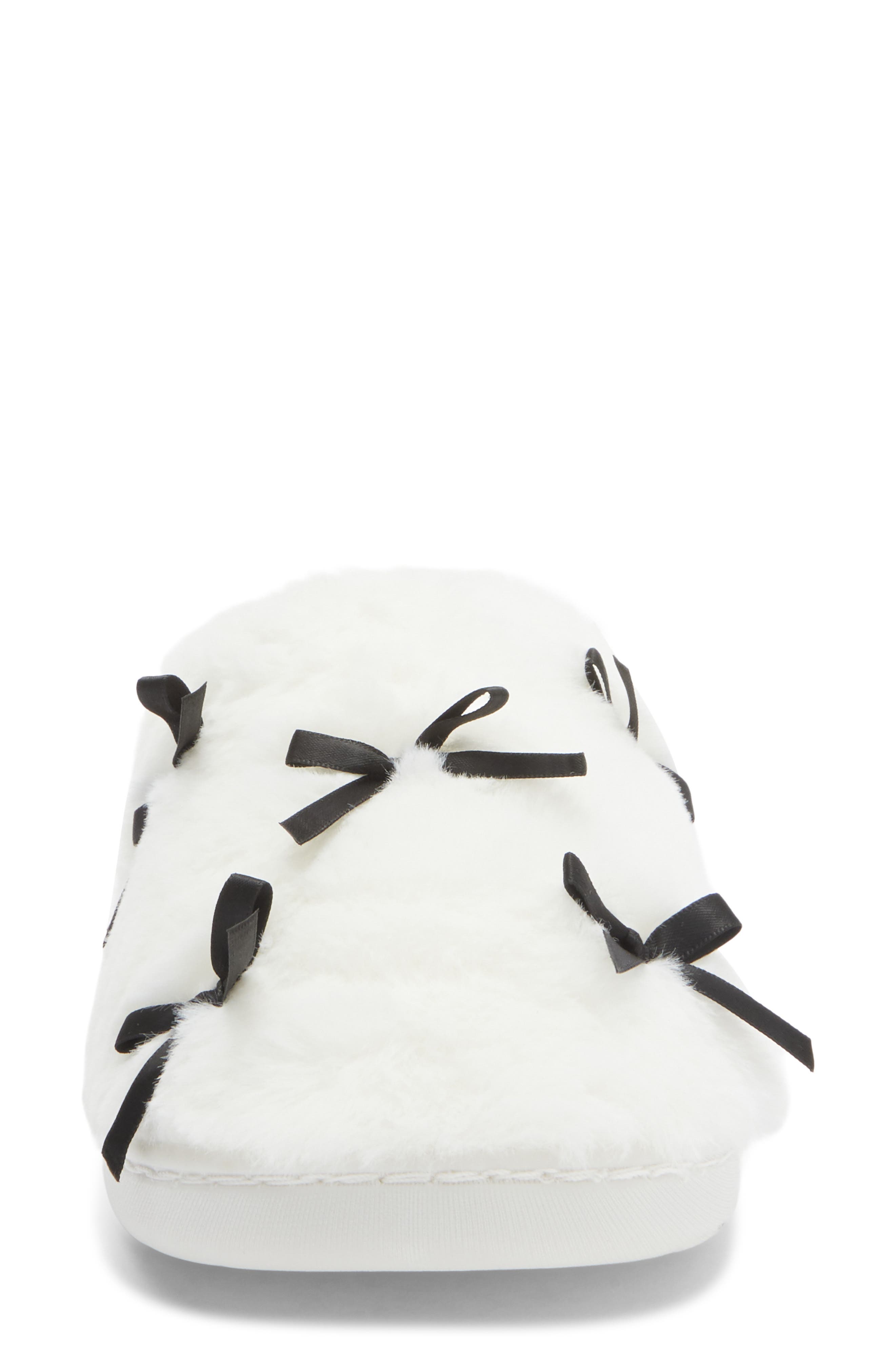 MIA Cozi Slipper, Alternate, color, White/ Black Mini Bows
