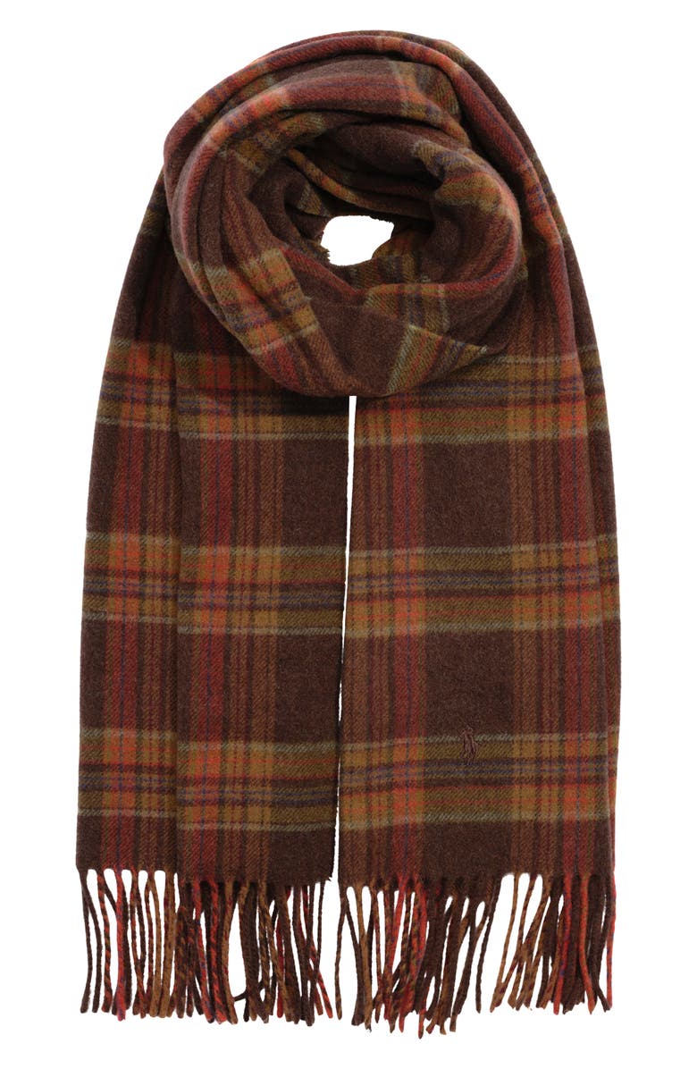 Polo Ralph Lauren Plaid Wool & Cashmere Scarf, Main, color, 