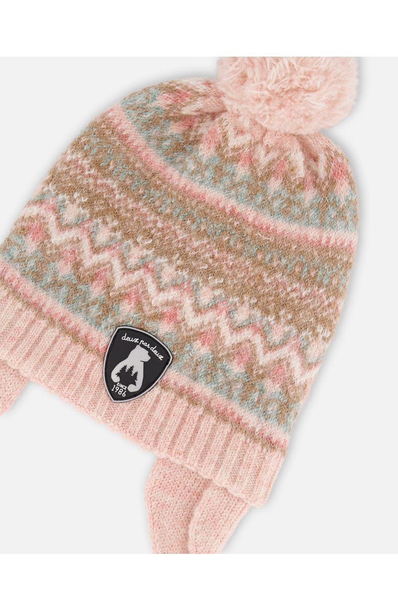 Deux par Deux Lined Knit Pompom Hat with Ear Flaps, Alternate, color, 
