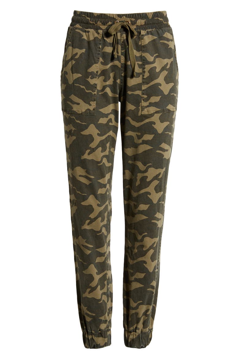 Camo Patch Pocket Jogger Stretch Cotton Pants, Alternate, color, KHAKI CAMO