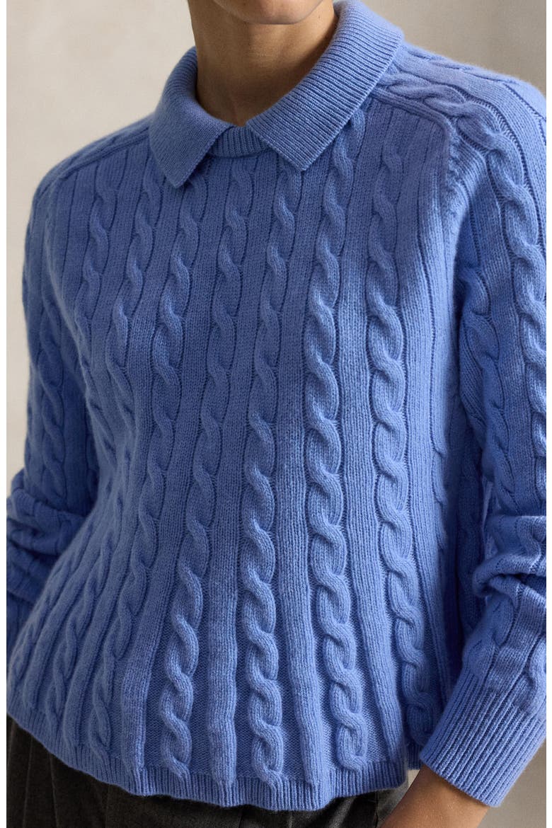 Wool & Cashmere Polo Sweater, Alternate, color, NEW LITCHFIELD BLUE
