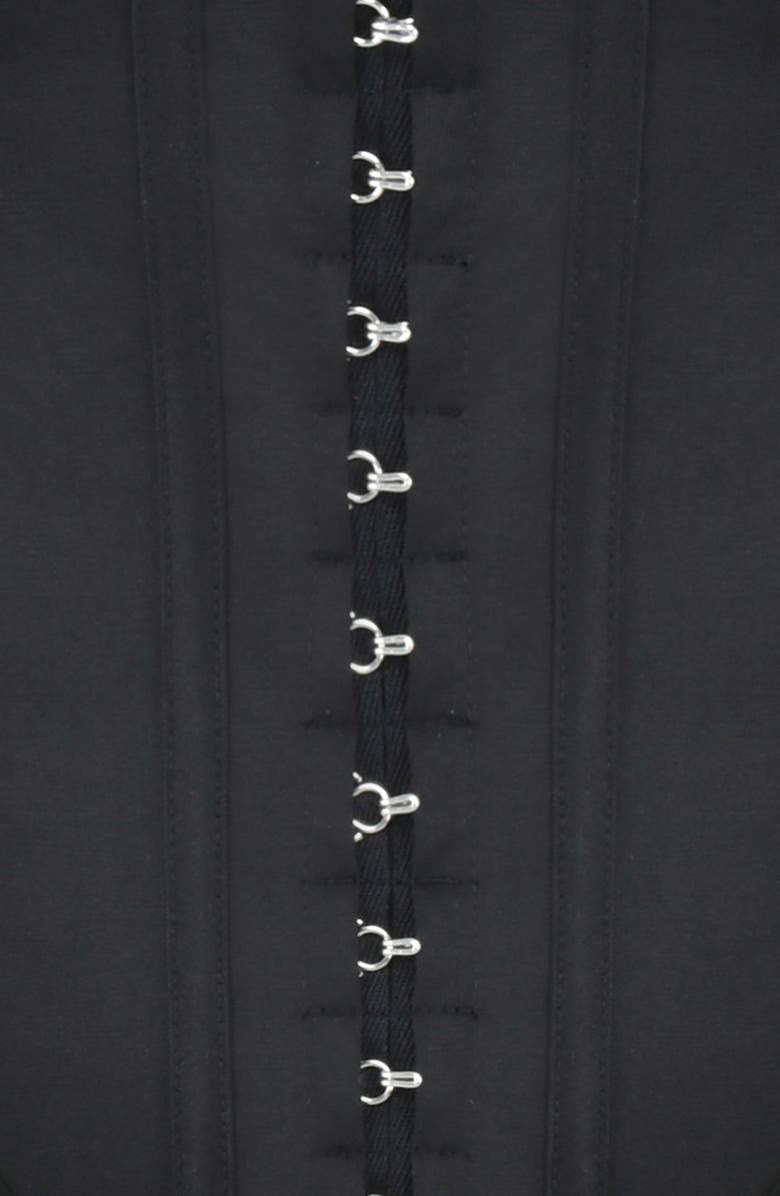 HOUSE OF CB Mina Plunge Long Sleeve Structured Corset Top, Alternate, color, Black