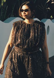 ELOQUII Sequin Strong Shoulder Top