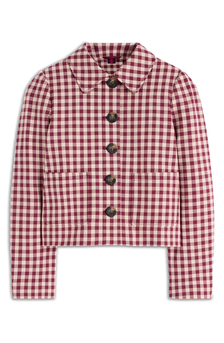 Boden Knightsbridge Cotton Blend Gingham Jacket, Alternate, color, Gingham