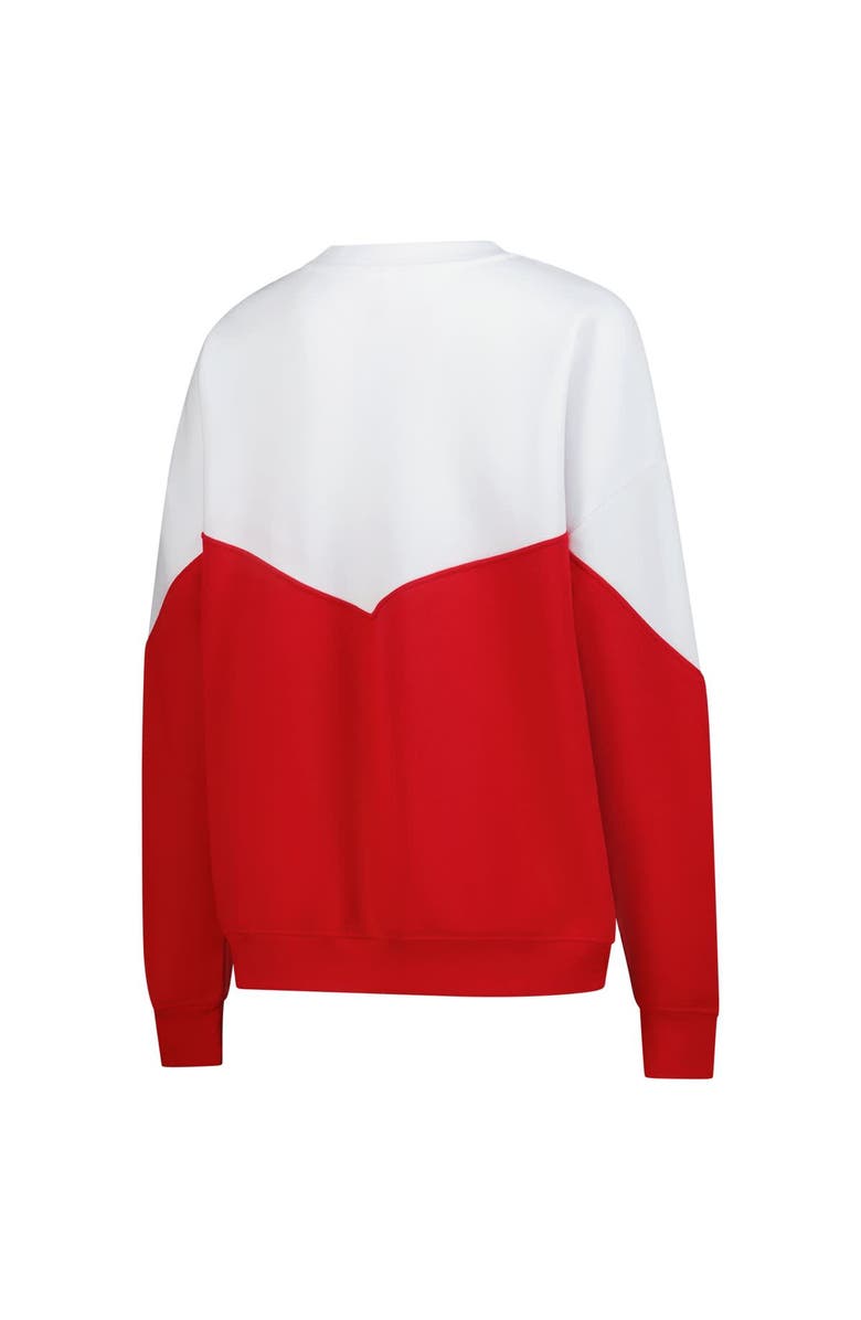 ZOOZATZ Women's ZooZatz White Ohio State Buckeyes Bestie Oversized Pullover Sweatshirt, Alternate, color, White