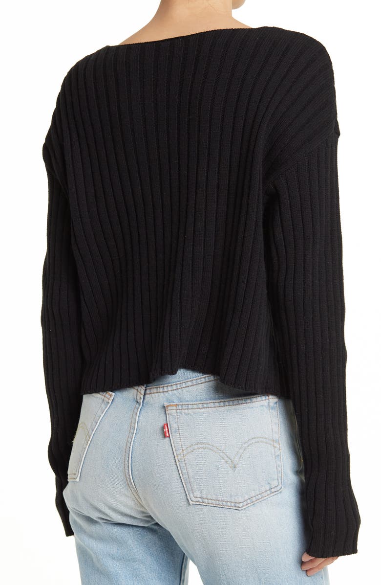 Abound V-Neck Ribbed Crop Sweater, Alternate, color, 