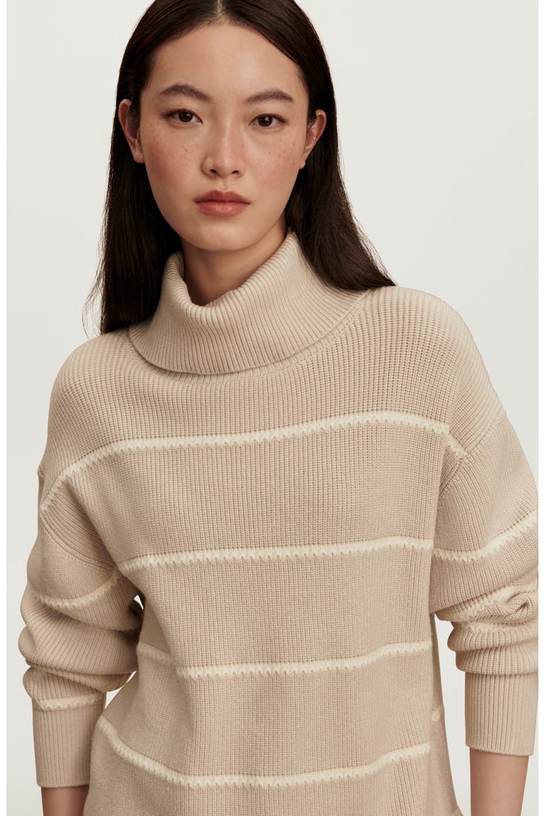 Hamish Split Turtleneck Sweater, Alternate, color, SILVER BIRCH