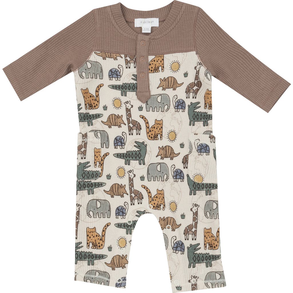 Angel Dear Safari Sketchbook Romper In Brown
