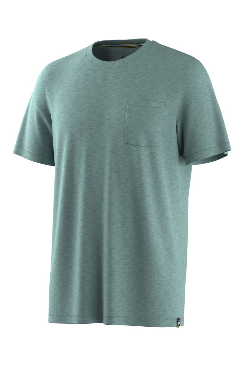 Merino Wool Blend Pocket T-Shirt, Alternate, color, DUSTY TEAL HEATHER