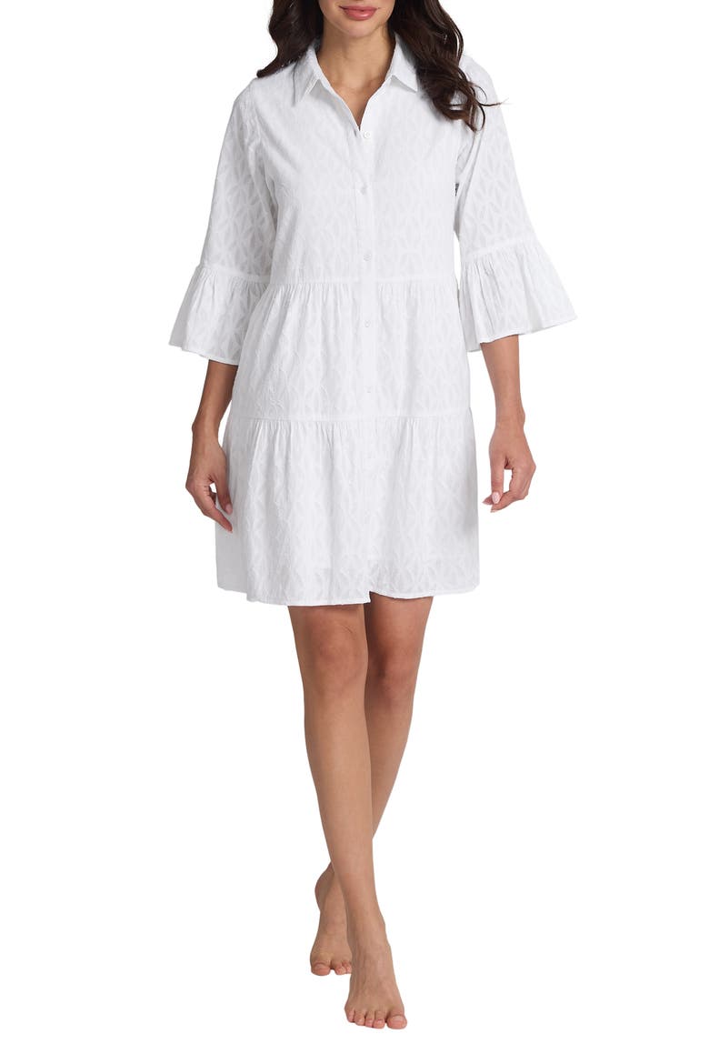 Cotton Cover-Up Shirtdress, Main, color, WHITE