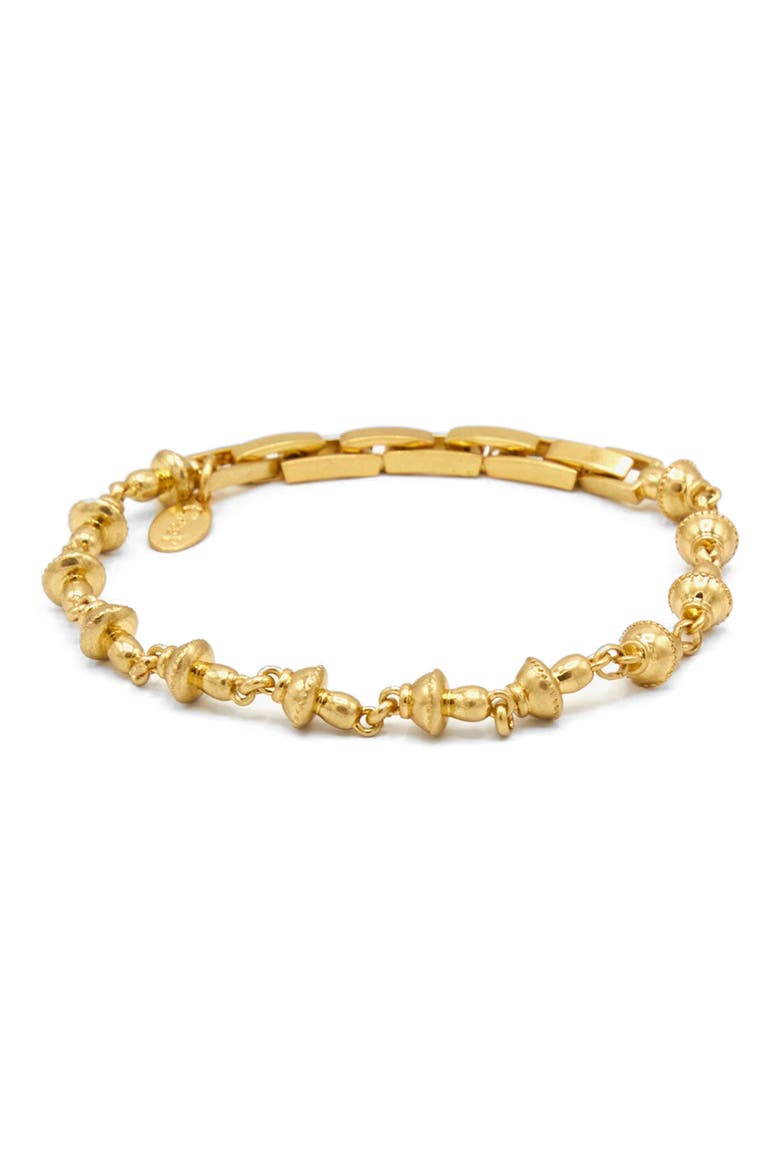 Petite Mushroom Link Bracelet, Main, color, GOLD