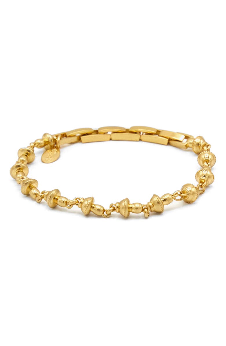 Clare V. Petite Mushroom Link Bracelet, Main, color, Gold