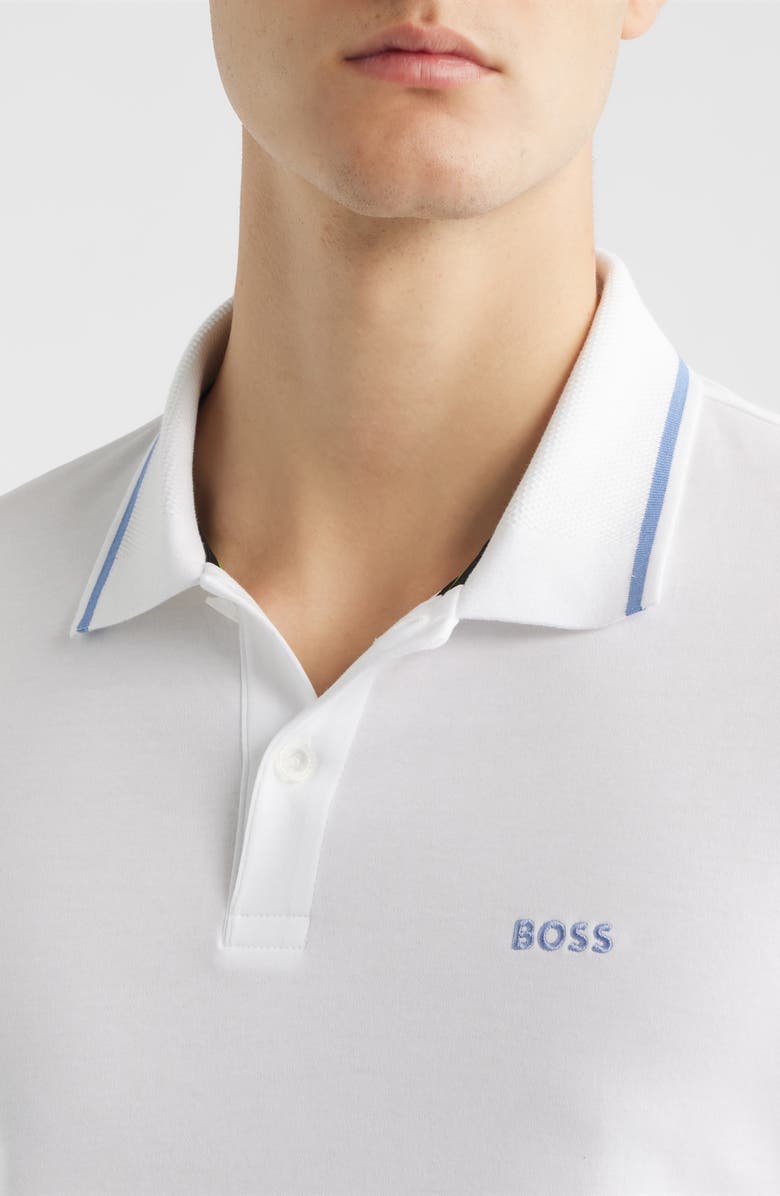 BOSS Paddy Cotton Polo, Alternate, color, White