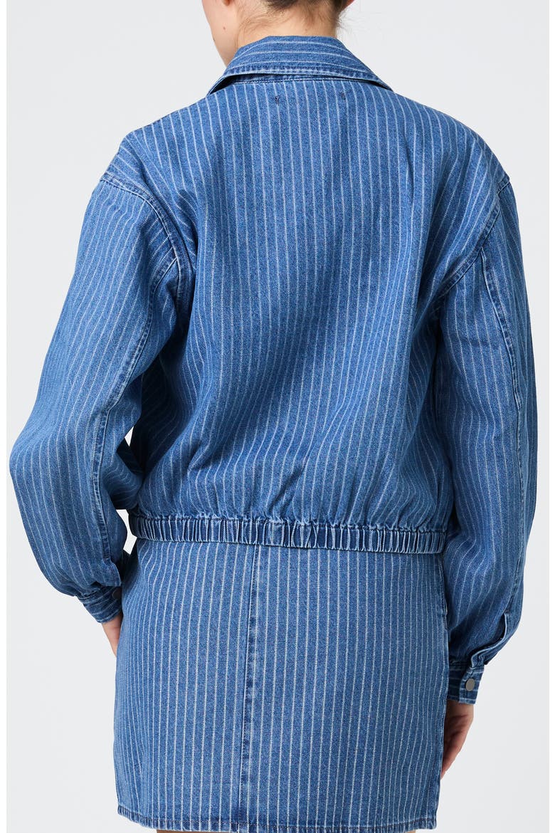 Cherrie Pinstripe Denim Jacket, Alternate, color, MEDIUM WASH