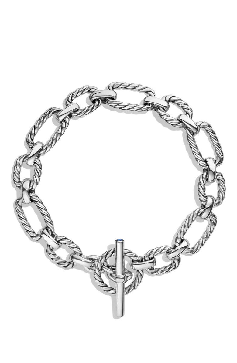 David Yurman Cushion Link Bracelet with Blue Sapphires, Alternate, color, 