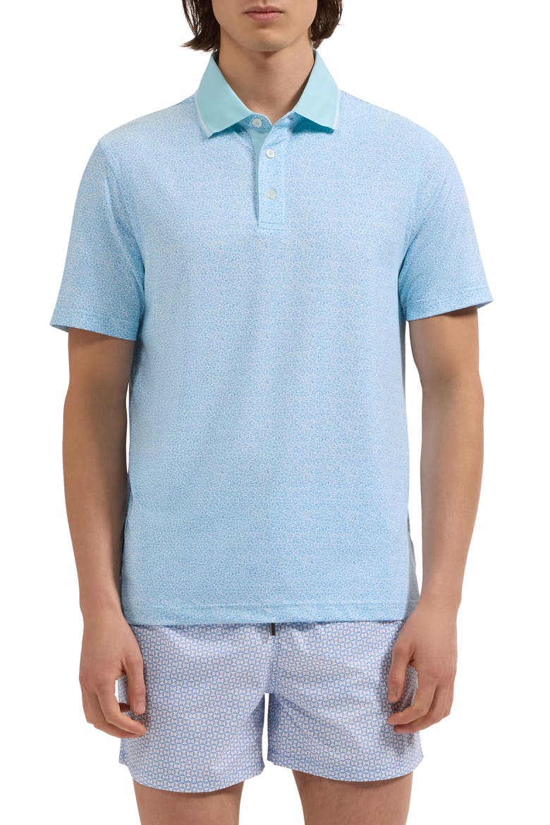 Performance Floral Polo, Main, color, AQUA