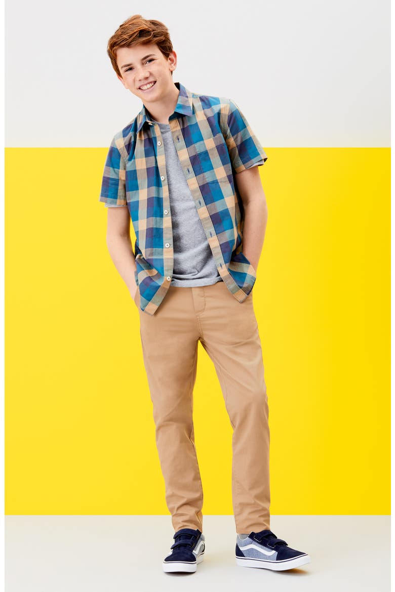 Print Poplin Woven Shirt, Alternate, color, NAVY DENIM STIPPLE STRIPE