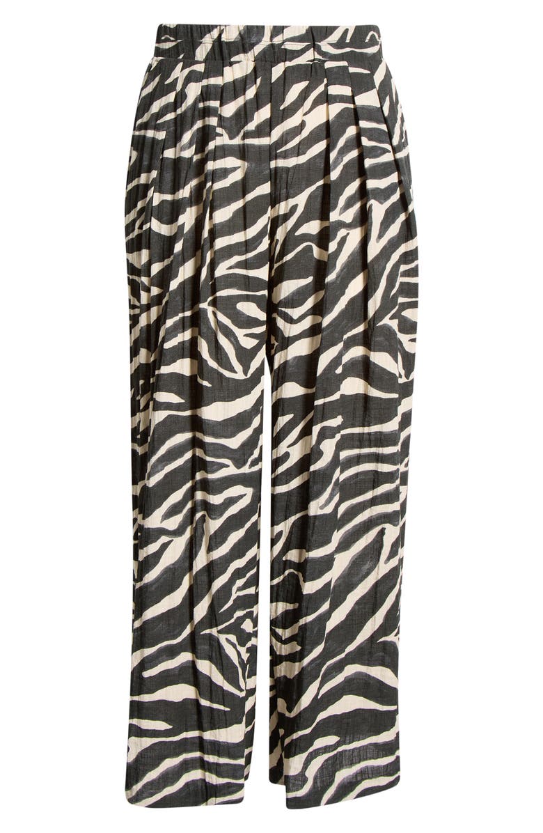 Wit & Wisdom Skyrise Pleated Palazzo Pants, Alternate, color, Charcoal/ Ecru