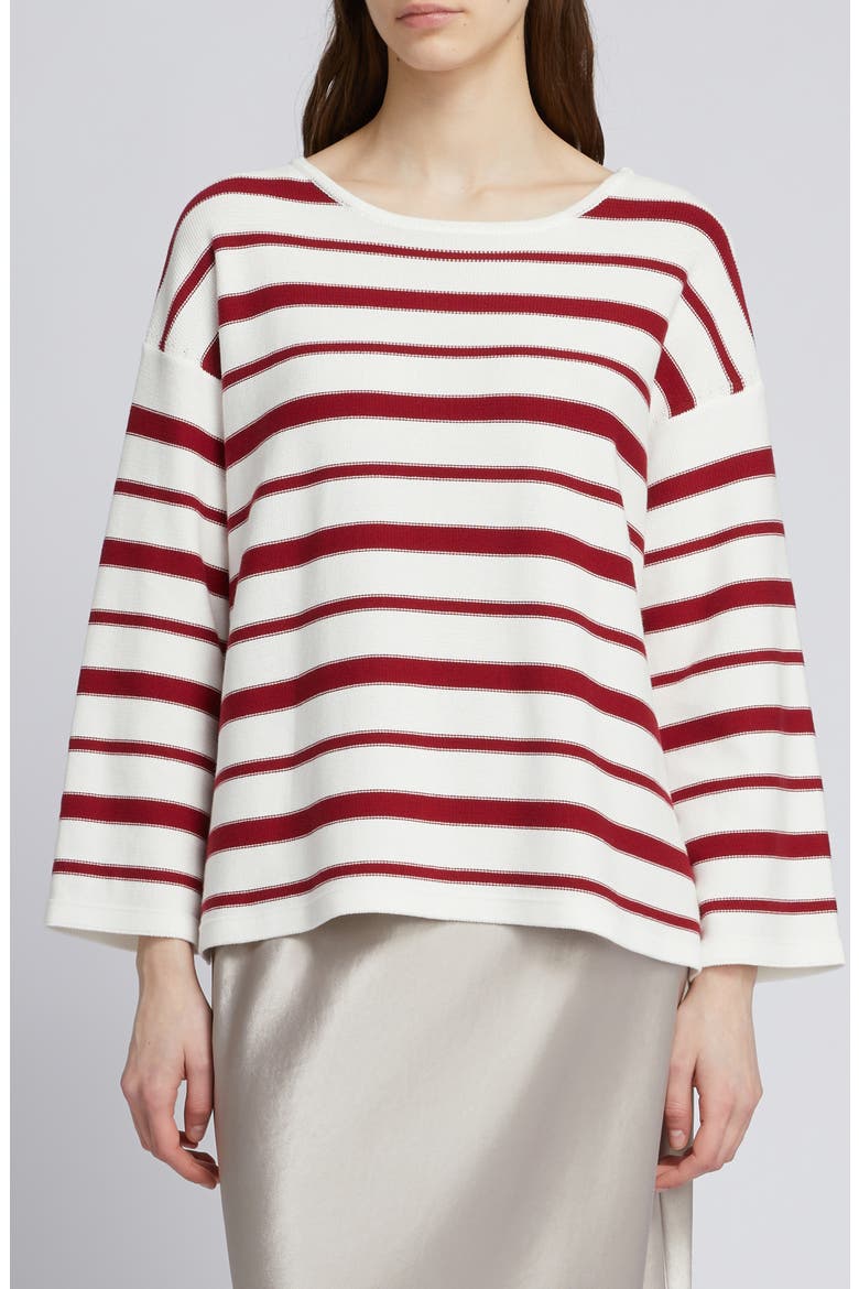 Stripe Relaxed Top, Main, color, OPTICAL WHITE