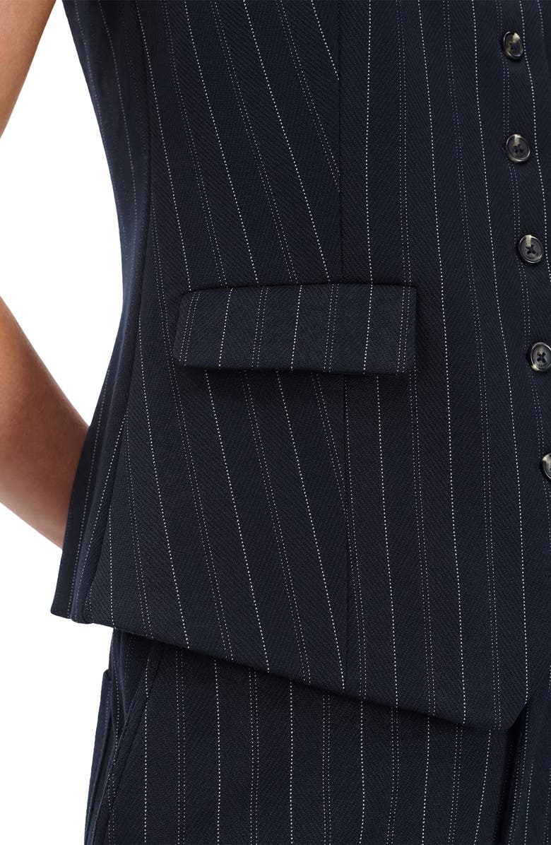 rag & bone Irina Ponte Longline Vest, Alternate, color, Navy Multi