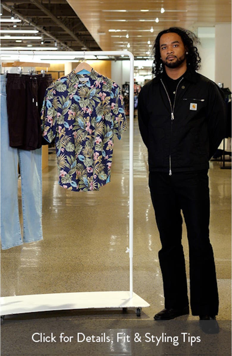 Nova Wave Selva Gardens Floral Short Sleeve Seersucker Button-Up Shirt, sales video thumbnail