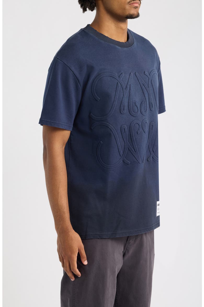 Monogram Embossed Cotton Graphic T-Shirt, Alternate, color, VINTAGE BLACK