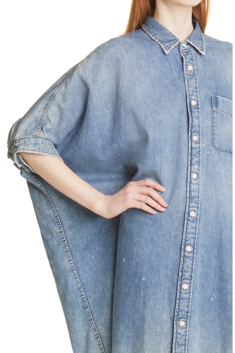 Oversize Boxy Denim Shirtdress, Alternate, color, CHESTER BLUE