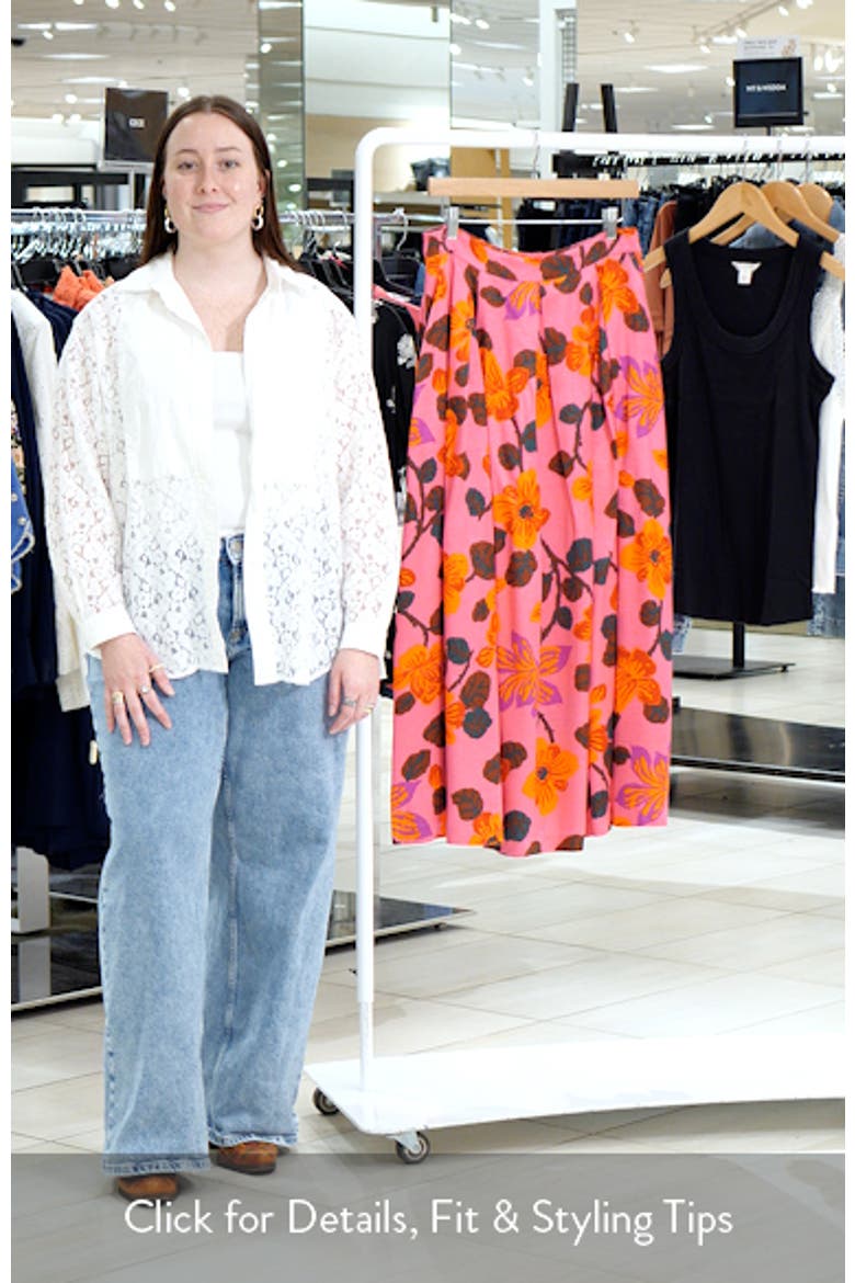 Verity Floral Pleated Faille Maxi Skirt video