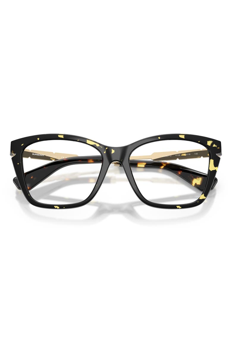 Burberry 54mm Cat Eye Optical Glasses, Alternate, color, Yellow Havana / Demo Lens