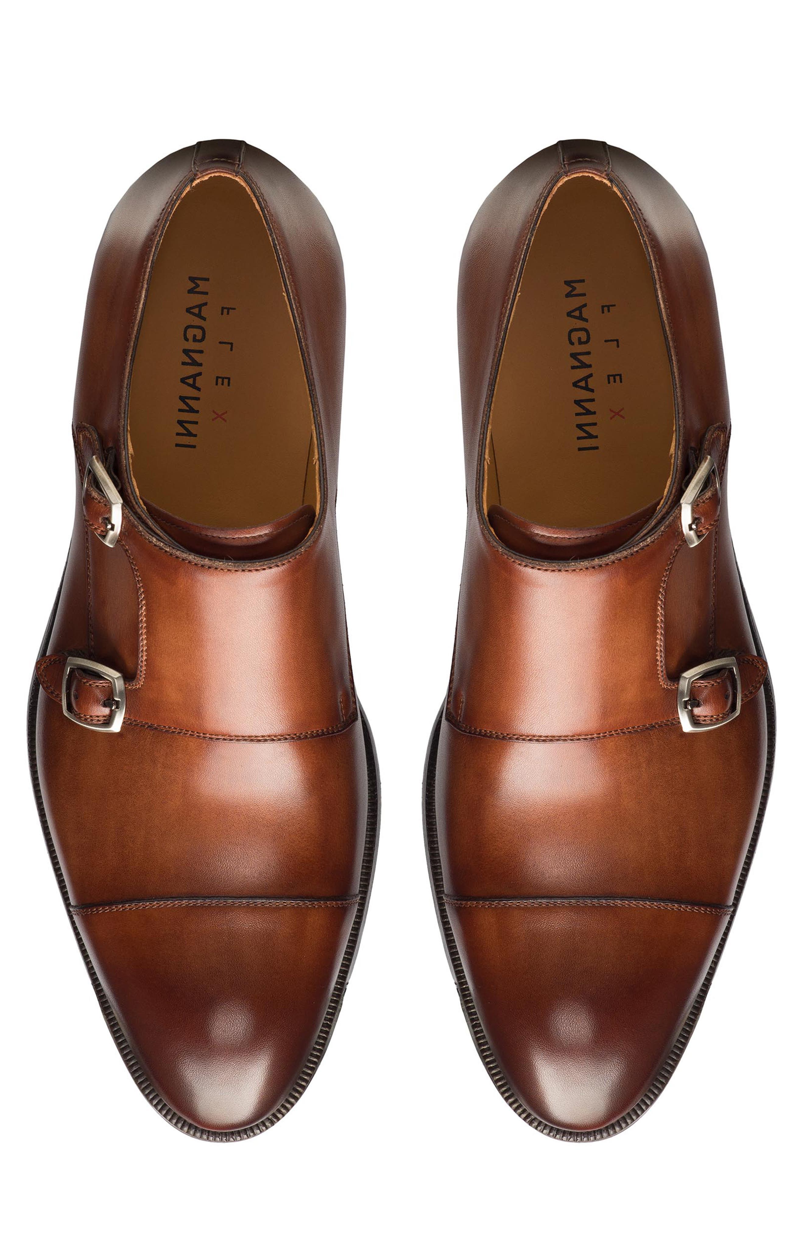 Magnanni Harris Double Monk Strap Shoe, Alternate, color, Brown